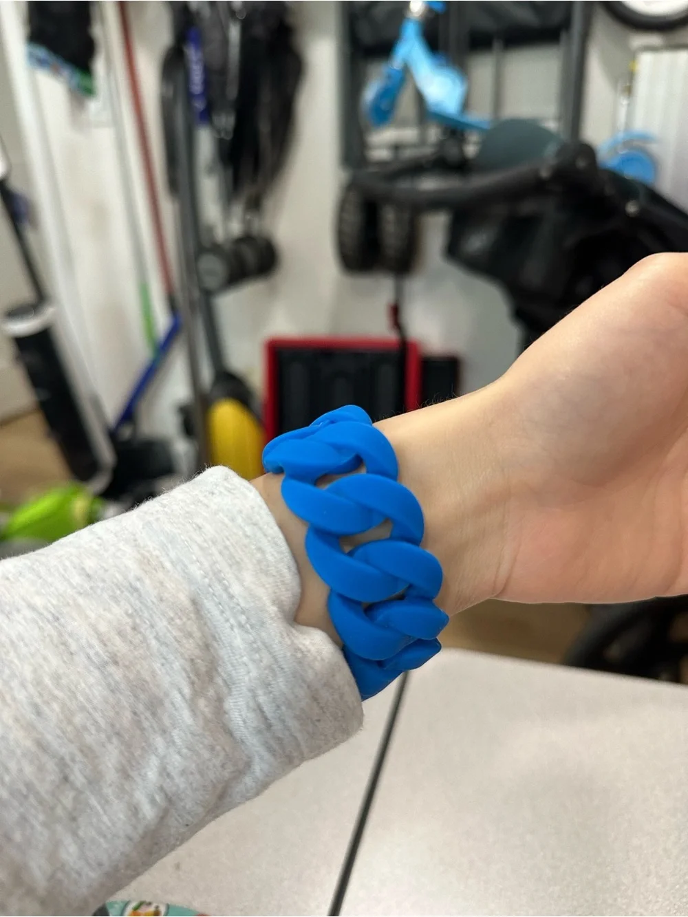 Marc Jacobs Blue Chain-Link Bracelet with Gold Medallion